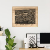 Poster 1877 South Berwick ME Birds Eye View Panoramic Map (Bureau à domicile)