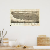 Poster 1879 Halifax (Nouvelle-Écosse) Carte panoramique d (Cuisine)