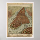Poster 1879 New York City NY Oiseaux Vue panoramique (Devant)