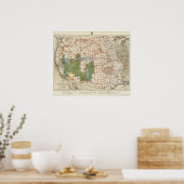 Poster 1880 Carte de l'état d'avancement des enquêtes géo (Cuisine)