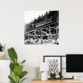 Poster 1880 Train ferroviaire ' Cloud ' (Bureau à domicile)