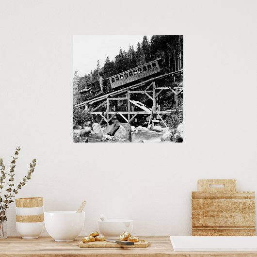 Poster 1880 Train ferroviaire ' Cloud ' (Cuisine)