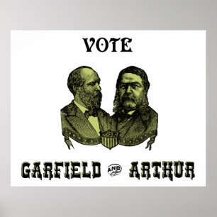Poster 1880 Vote Garfield et Arthur, green