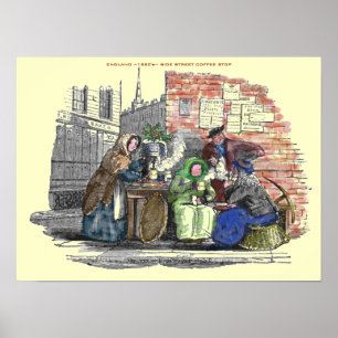Poster "1880's-England-Street hot coffee vender"