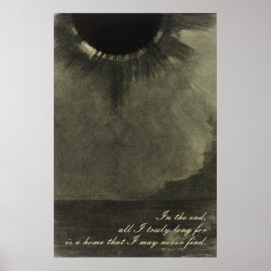 Poster 1880s sombres d'encre d'Odilon Redon - les