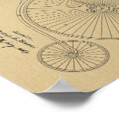 Poster 1881 Conception de vélos à grande roue Brevet d'ar (Coin)