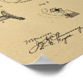 Poster 1881 Revolver d'armes à feu Dessin d'art breveté I (Coin)