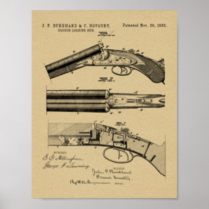 Poster 1883 Tirage de dessin d'art breveté