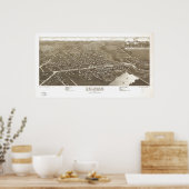 Poster 1884 Delavan, WI Birds Eye Panoramic Map (Cuisine)