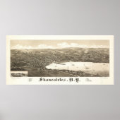 Poster 1884 Skaneateles, NY Oiseaux Vue panoramique Carte (Devant)