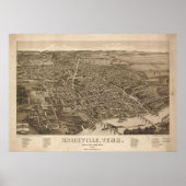 Poster 1886 Knoxville, TN Oiseaux Vue panoramique (Devant)