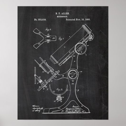 Poster 1886 Microscope Patent (Devant)