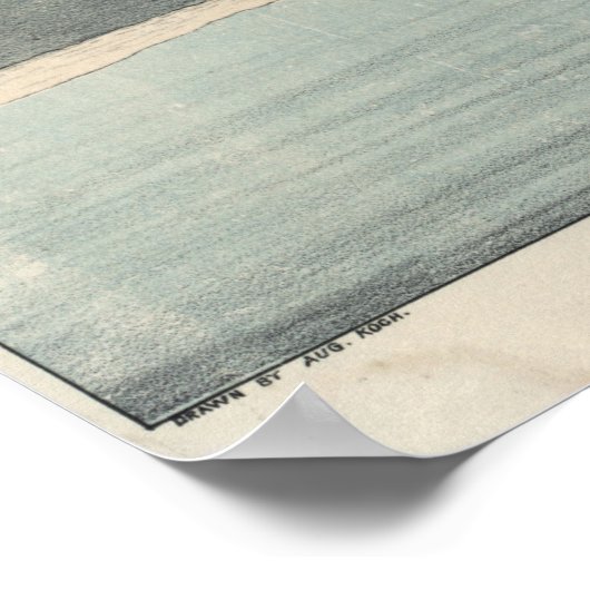 Poster 1887 Corpus Christi TX OiseauxVue panoramique Cart (Coin)