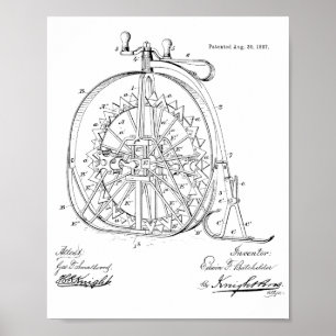 Poster 1887 hautes copies de brevet de bicyclette de