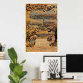 Poster 1890 Chemins de fer orientaux vers Constantinople (Bureau à domicile)