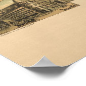 Poster 1890 Tacoma, WA Oiseaux Vue panoramique Carte (Coin)