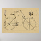 Poster 1891 Bicycle Brevet Dessin d'art Imprimer (Devant)