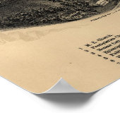 Poster 1891 Marlborough, NY Oiseaux Vue panoramique Carte (Coin)