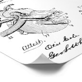 Poster 1892 Brevet de Bicyclette sans chaîne Imprimer (Coin)