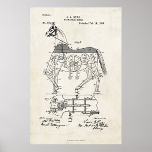 Poster 1893 Brevet mécanique du cheval Imprimer
