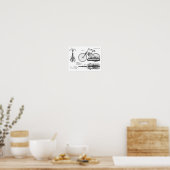 Poster 1893 Conception de bicyclettes propulsées par l'ai (Cuisine)