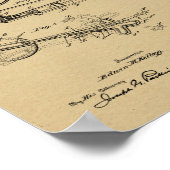 Poster 1893 Conception de bicyclettes sans chaines Brevet (Coin)