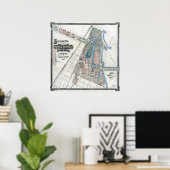 Poster 1893 World's Columbian Exposition Map, Chicago, IL (Bureau à domicile)