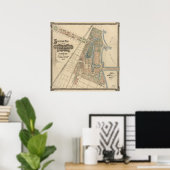 Poster 1893 World's Columbian Exposition Map, Chicago, IL (Bureau à domicile)