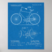 Poster 1894 Conception de bicyclette à engrenages ellipti (Devant)