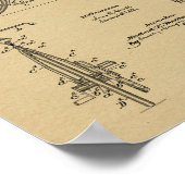 Poster 1894 Conception de bicyclettes d'engrenages Brevet (Coin)