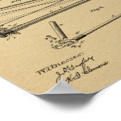 Poster 1894 Conception de bicyclettes sans chaines Brevet (Coin)