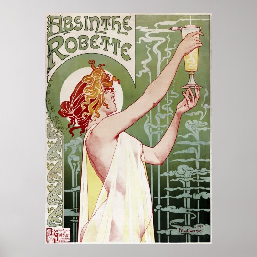 Poster 1895 Art nouveau Absinthe Robette restaurée (Devant)