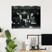 POSTER 1895 CHICAGO SALOON & PARLOR BILLIARD (Bureau à domicile)