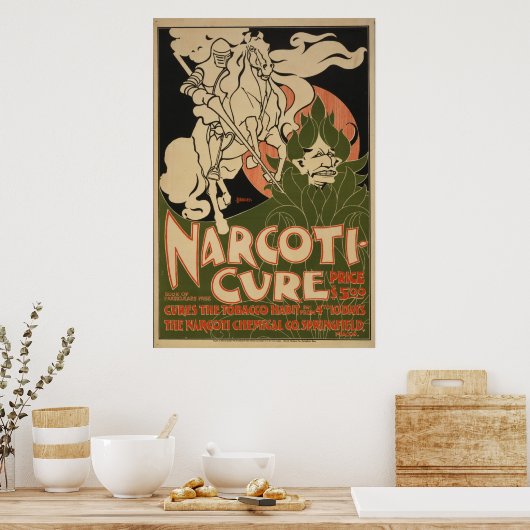 Poster 1895 Narcoti-cure Cure le tabagisme (Cuisine)