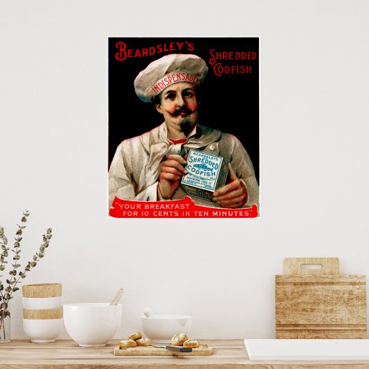 Poster 1895 Petit-déjeuner de poisson-codé râpé (Cuisine)