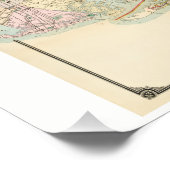 Poster 1896 Carte de Western and Central Long Island NY (Coin)