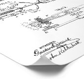 Poster 1896 Conception de bicyclettes sans chaines Brevet (Coin)