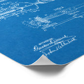 Poster 1896 Conception de bicyclettes sans chaines Brevet (Coin)