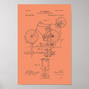 Poster 1896 Vintage Bicycle Patent Print Customize