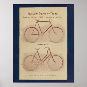 Poster 1896 Vintage Racycle Bicycle Ad Art Print