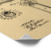 Poster 1897 Browning Gun Brevet Art Dessin Imprimer (Coin)