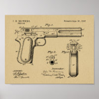 1897 Browning Gun Brevet Art Dessin Imprimer