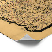 Poster 1897 Carte antique des itinéraires de livraison fe (Coin)