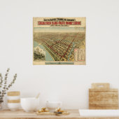Poster 1897 Chicago, IL Birds Eye View Panoramic Map (Cuisine)