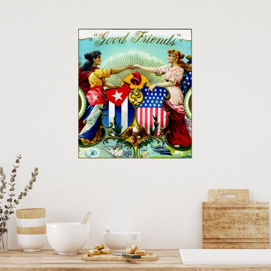 Poster 1898 Bons amis Cigars (Cuisine)