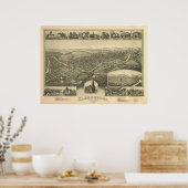 Poster 1898 Clarksburg, WV Bird's Eye Panoramic Map (Cuisine)