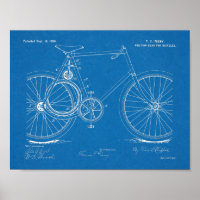 1899 Bicycle Gear Brevet Art Dessin Imprimer