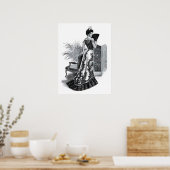Poster 1899 Dame victorienne à la fête du soir (Cuisine)