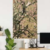 Poster 18.桃 花 小 禽 図, 冲 fleurs de pêche et petits oiseaux, (Bureau à domicile)