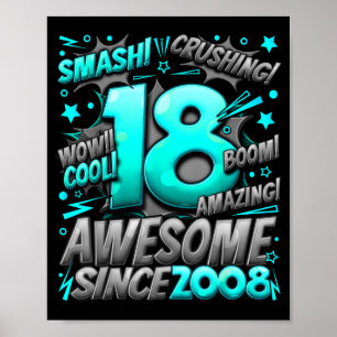 Poster 18 ans pour garçons 18e anniversaire garçon 18 ans